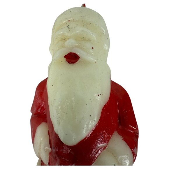 2 Vintage Santa Claus Wax Candle Figures By Tavern 4.5” Tall Christmas Novelty - Picture 9 of 9